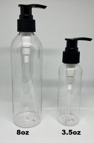 Clear PET Cosmo Plastic Bottle with Black Pump