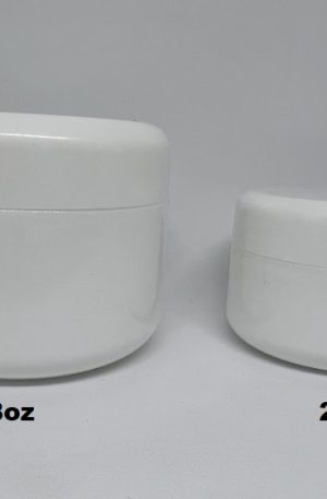 White Plastic Jar w/Lid