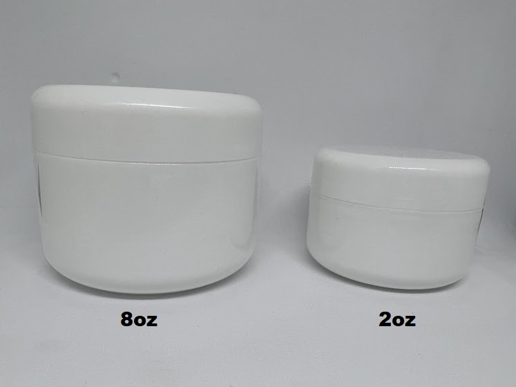 White Plastic Jar w/Lid